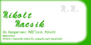 mikolt macsik business card